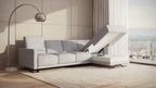 Idia 3 Seater Chaise Sofa Bed with Storage