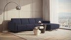 Idia 3 Seater Chaise Sofa Bed with Storage