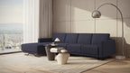 Idia 3 Seater Chaise Sofa Bed with Storage