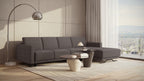 Idia 3 Seater Chaise Sofa Bed with Storage