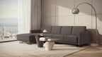 Idia 3 Seater Chaise Sofa Bed with Storage