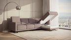 Idia 3 Seater Chaise Sofa Bed with Storage