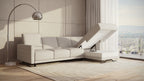 Idia 3 Seater Chaise Sofa Bed with Storage