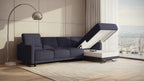 Idia 3 Seater Chaise Sofa Bed with Storage