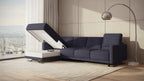 Idia 3 Seater Chaise Sofa Bed with Storage