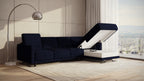 Idia 3 Seater Chaise Sofa Bed with Storage