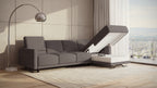 Idia 3 Seater Chaise Sofa Bed with Storage