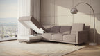 Idia 3 Seater Chaise Sofa Bed with Storage