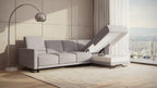 Idia 3 Seater Chaise Sofa Bed with Storage