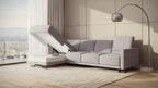 Idia 3 Seater Chaise Sofa Bed with Storage