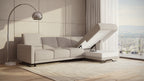 Idia 3 Seater Chaise Sofa Bed with Storage