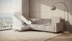 Idia 3 Seater Chaise Sofa Bed with Storage