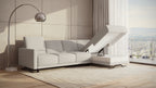 Idia 3 Seater Chaise Sofa Bed with Storage