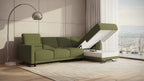 Idia 3 Seater Chaise Sofa Bed with Storage