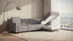 Idia 3 Seater Chaise Sofa Bed with Storage