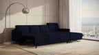 Idia 3 Seater Chaise Sofa Bed with Storage