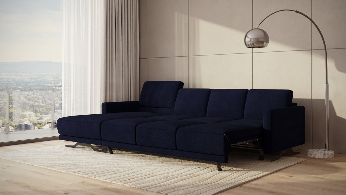 Idia 3 Seater Chaise Sofa Bed with Storage