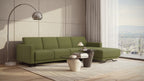 Idia 3 Seater Chaise Sofa Bed with Storage