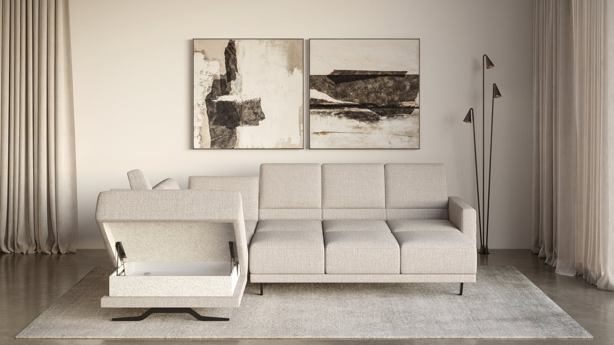 Idia 3 Seater Corner Sofa Bed with Storage
