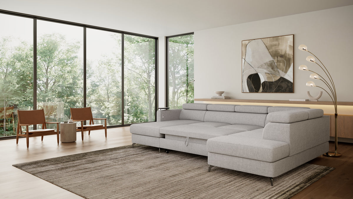 Claire Corner Sofa Bed with Chaise & Storage