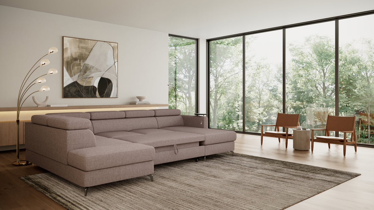 Claire Corner Sofa Bed with Chaise & Storage