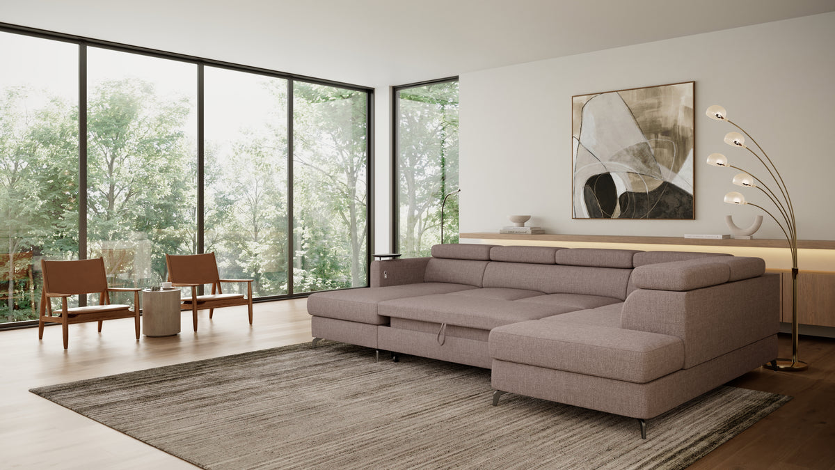 Claire Corner Sofa Bed with Chaise & Storage
