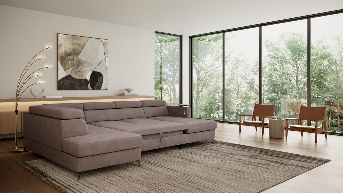 Claire Corner Sofa Bed with Chaise & Storage