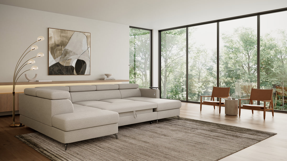 Claire Corner Sofa Bed with Chaise & Storage