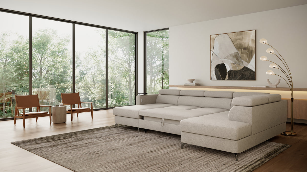 Claire Corner Sofa Bed with Chaise & Storage