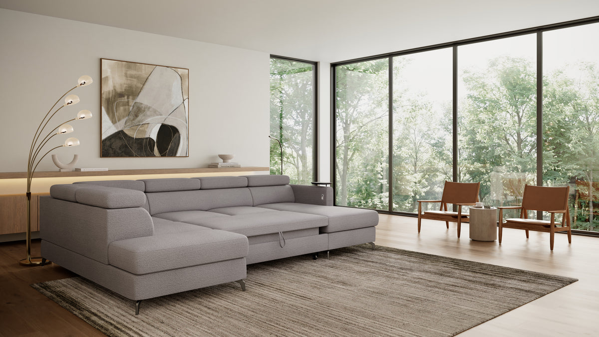 Claire Corner Sofa Bed with Chaise & Storage