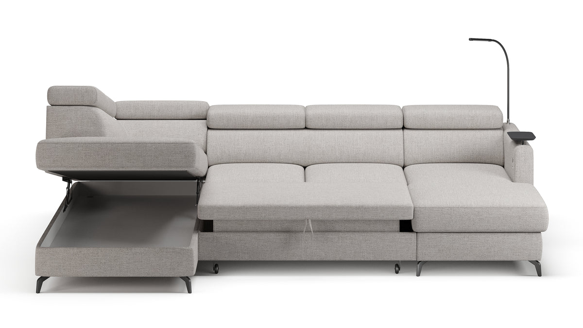 Claire Corner Sofa Bed with Chaise & Storage