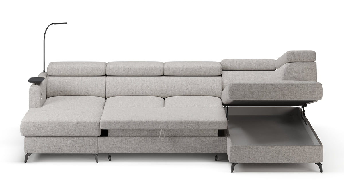 Claire Corner Sofa Bed with Chaise & Storage