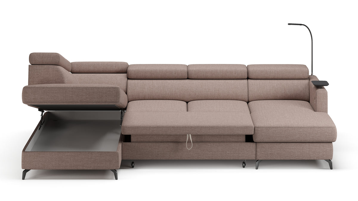 Claire Corner Sofa Bed with Chaise & Storage