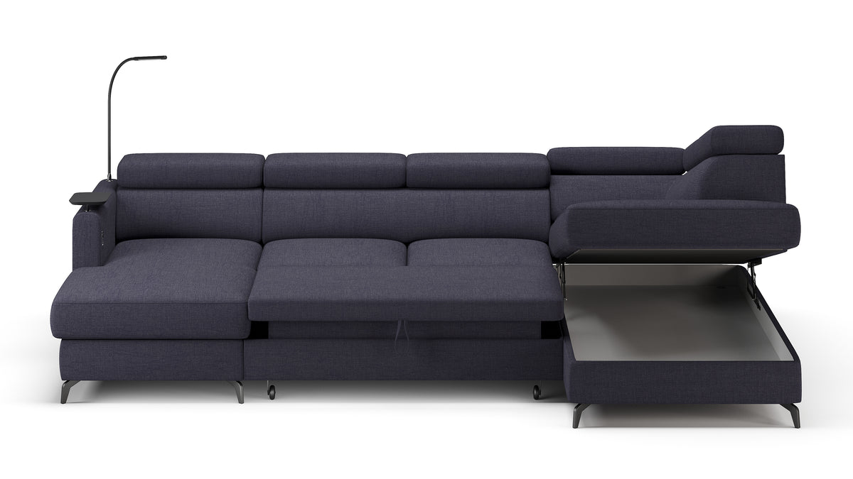 Claire Corner Sofa Bed with Chaise & Storage
