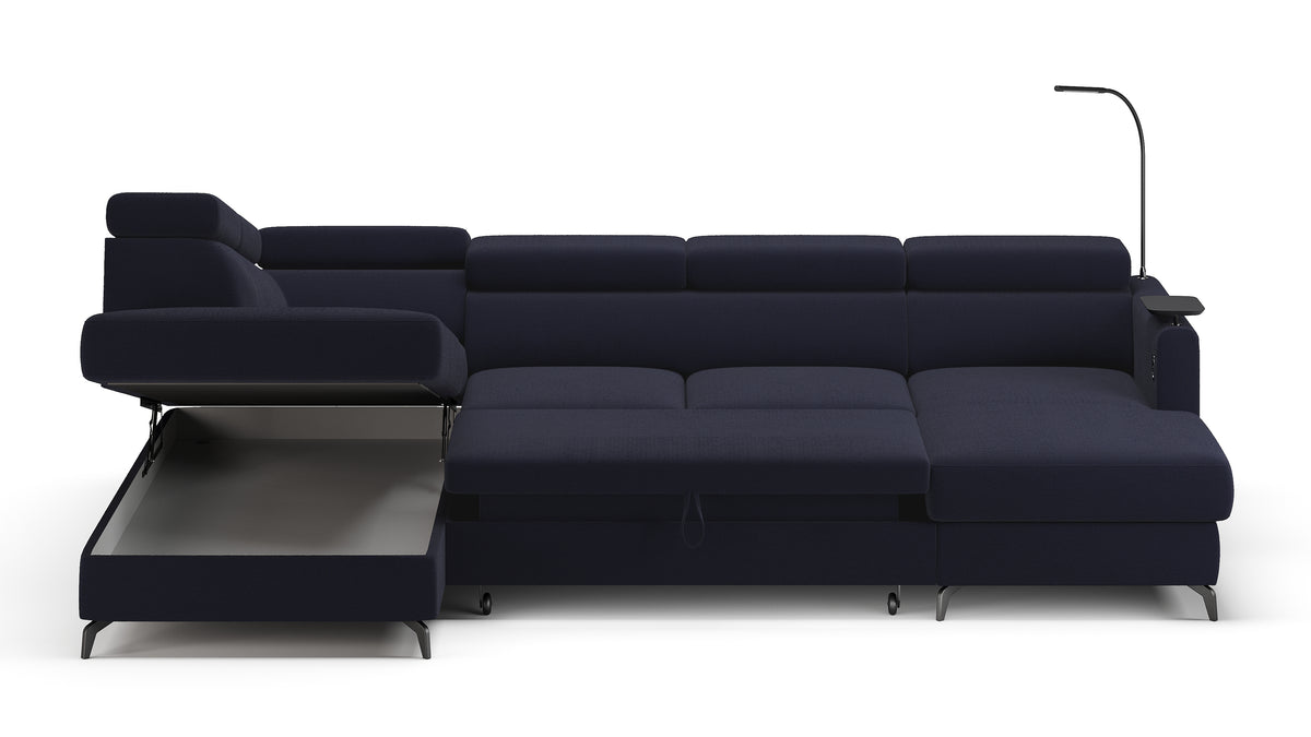 Claire Corner Sofa Bed with Chaise & Storage