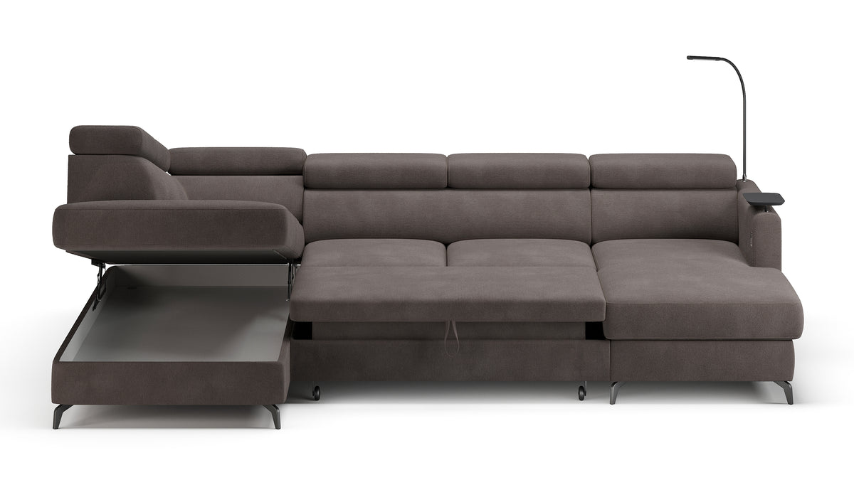 Claire Corner Sofa Bed with Chaise & Storage