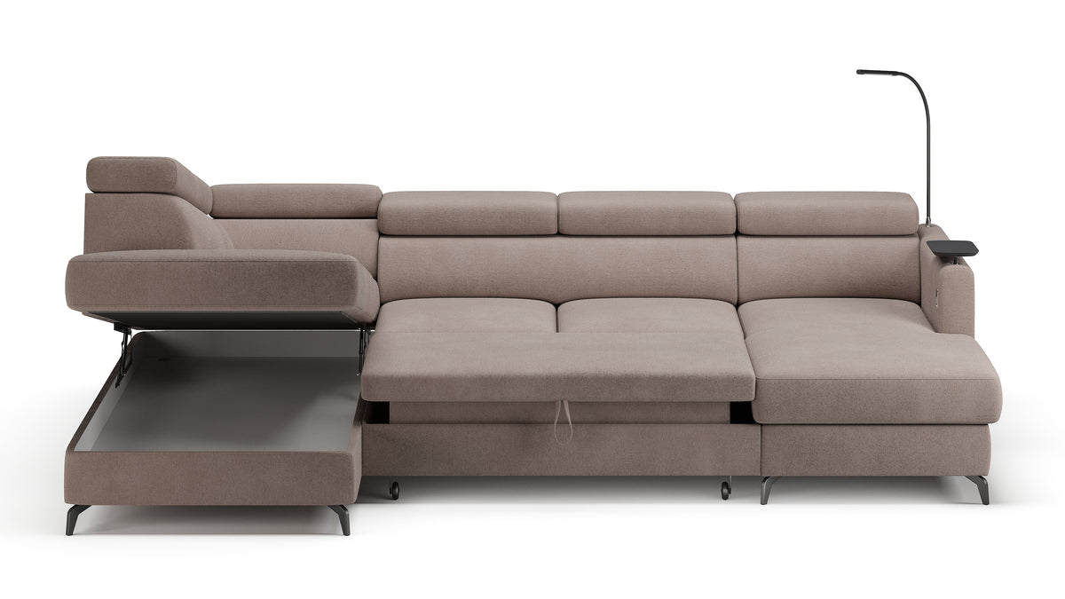 Claire Corner Sofa Bed with Chaise & Storage