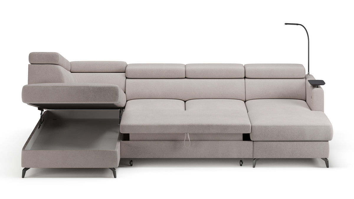 Claire Corner Sofa Bed with Chaise & Storage