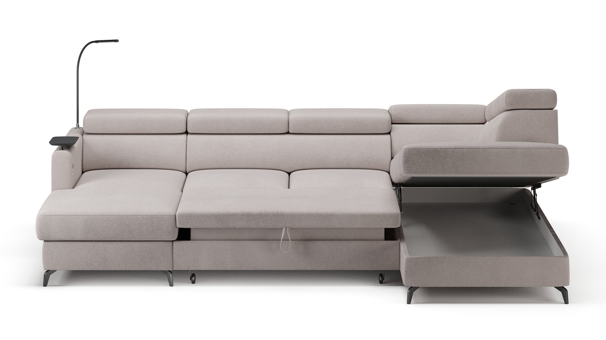 Claire Corner Sofa Bed with Chaise & Storage