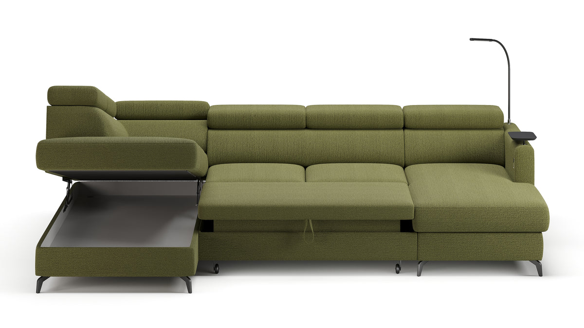 Claire Corner Sofa Bed with Chaise & Storage