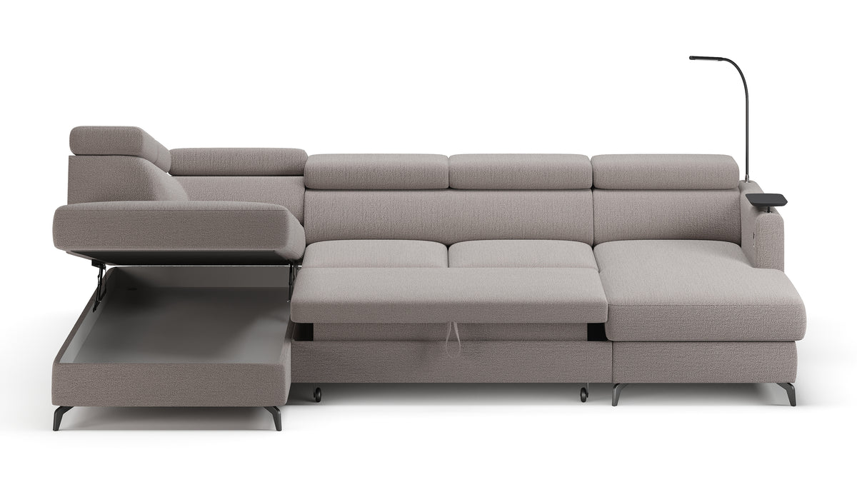 Claire Corner Sofa Bed with Chaise & Storage