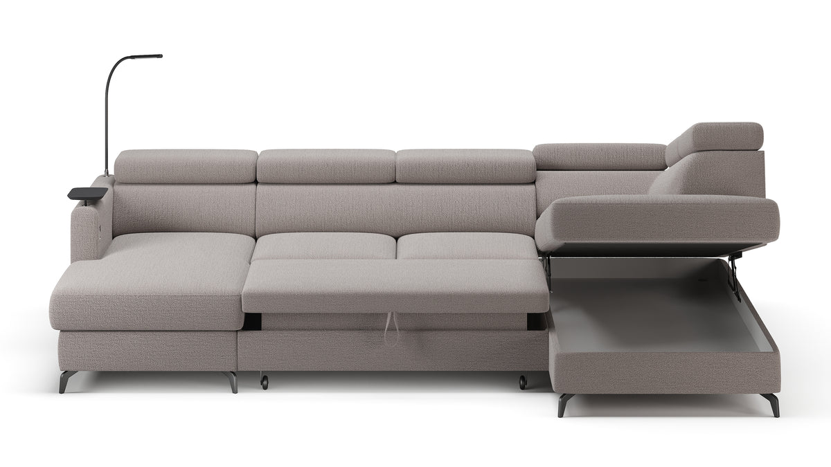 Claire Corner Sofa Bed with Chaise & Storage