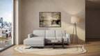 Idia 2 Seater Chaise Sofa Bed with Storage