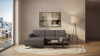 Idia 2 Seater Chaise Sofa Bed with Storage