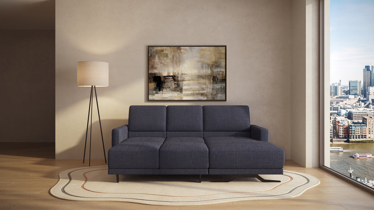 Idia 2 Seater Chaise Sofa Bed with Storage