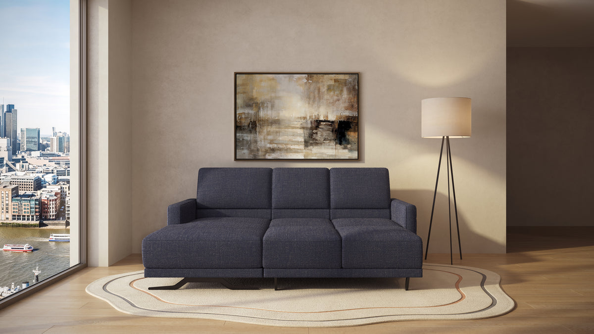 Idia 2 Seater Chaise Sofa Bed with Storage