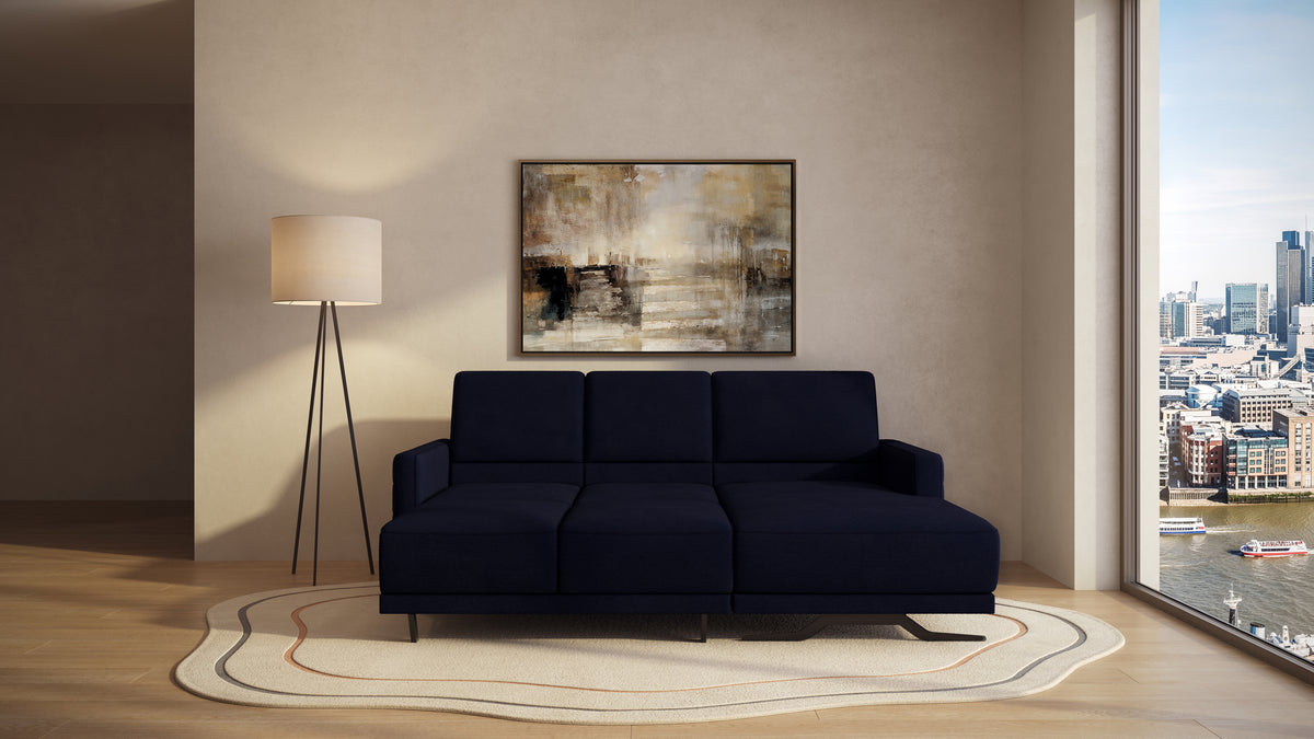 Idia 2 Seater Chaise Sofa Bed with Storage