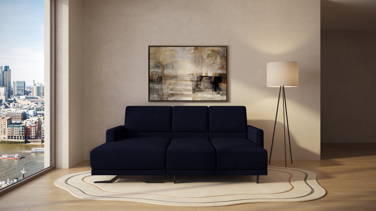 Idia 2 Seater Chaise Sofa Bed with Storage
