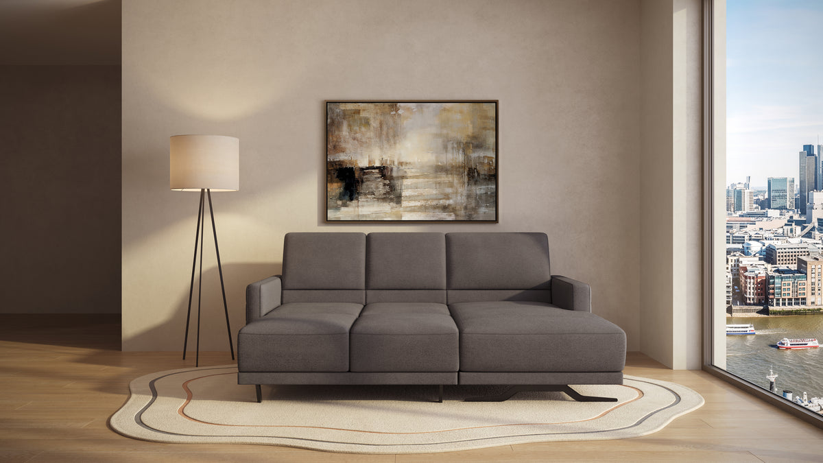 Idia 2 Seater Chaise Sofa Bed with Storage