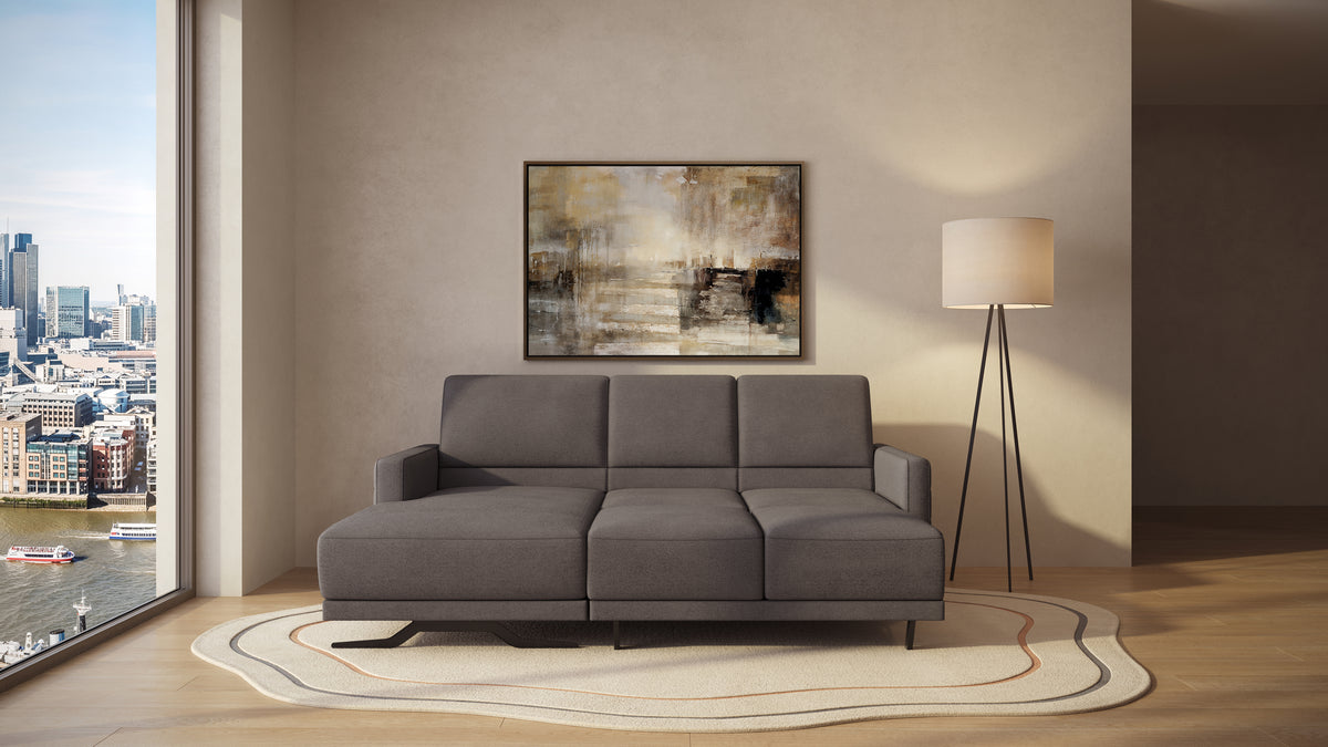 Idia 2 Seater Chaise Sofa Bed with Storage